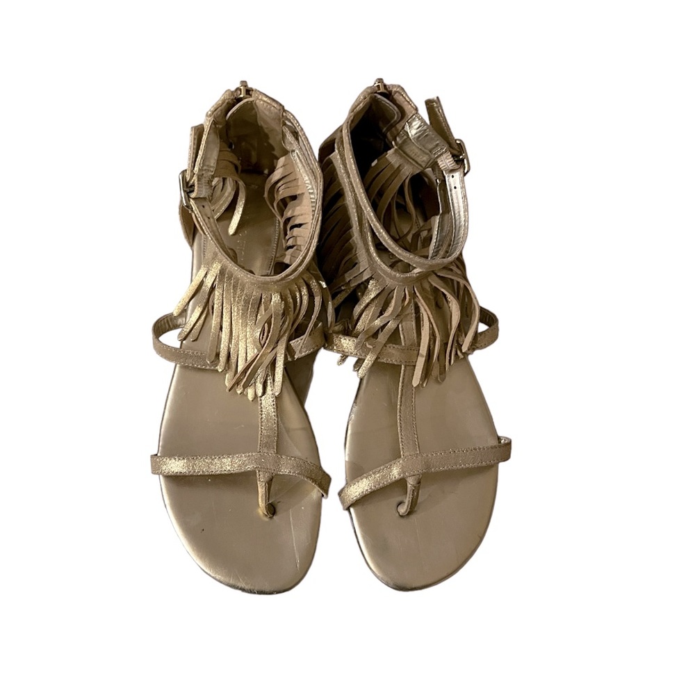 MARC FISCHER LARYN SANDAL Gold Fringe Women’s Size 9